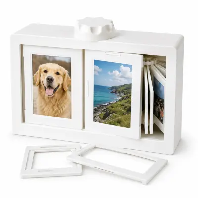 Vrteči okvir za fotografije, držalo za 24 Polaroid in Instax fotografij, 6 × 8 cm, namizni foto okvir, dekoracija in darilo | ROTAPIX