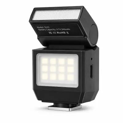 Mini LED bliskavica za fotoaparat, polnilna, za foto in video, bliskavica in dopolnilna luč, za brezzrcalne in vlogerske fotoaparate | LITEFLASH