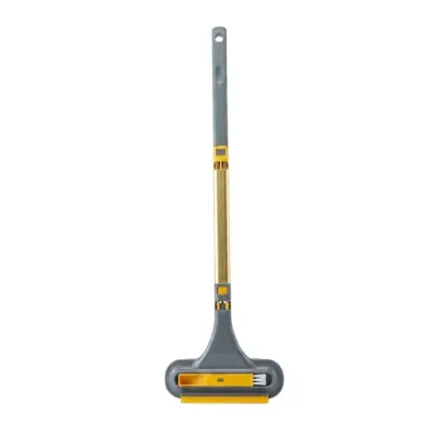 Krtača za čiščenje z vgrajenim strgalom, mini krtača za detajle, ergonomski ročaj, 63 cm, za dom, kuhinjo, kopalnico in tesne kote | SCRUBZILLA