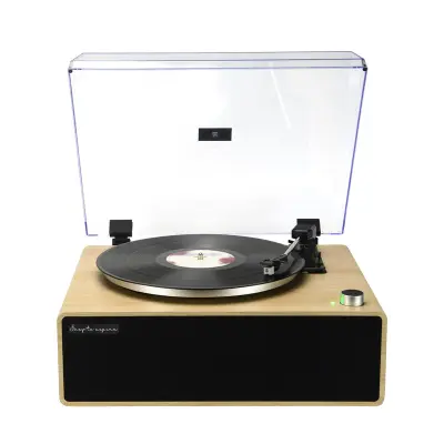 PRIXTON Gramofon Symphony s Stereo Zvočniki 22 W RMS, dvosmerni Bluetooth 5.4, kartrid Audio-Technica AT3600L, 3 hitrosti, AUX-IN in RCA