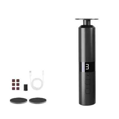 Polnilna električna pila za odstranjevanje otiščancev na stopalih z 10 brusilnimi glavami - 1800 mAh Black