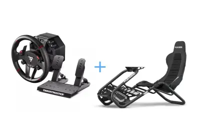 Komplet THRUSTMASTER volan T598 PC/PS4/PS5 + igralni stol PLAYSEAT TROPHY - BLACK