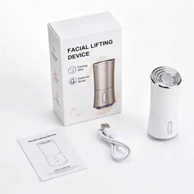 Domači masažer obraza z EMS mikrotokom, toploto in LED-lučjo White