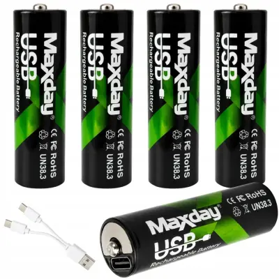 4x samopolnilna akumulatorska baterija AA li-ion 1466mAh USB-C