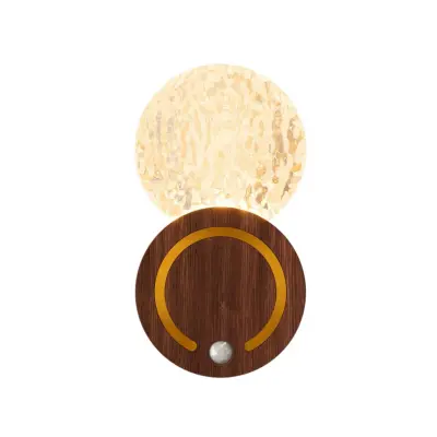 Polnilna stenska svetilka v obliki hriba s senzorjem gibanja Wood color