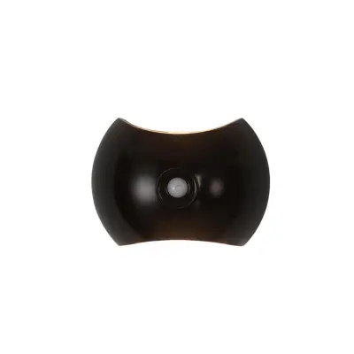 Zaobljena stenska svetilka s senzorjem gibanja, polnilna 1200mAh Black