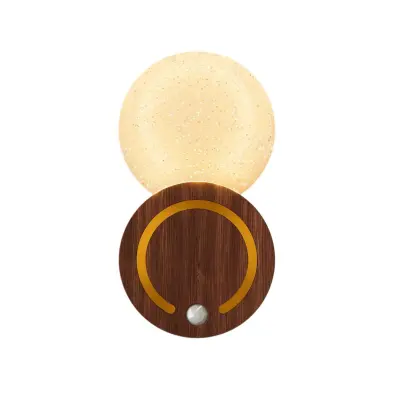 Polnilna kristalna stenska svetilka s senzorjem gibanja Wood color