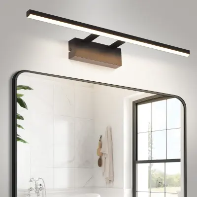 NETTLIFE črna LED stenska svetilka za kopalniško ogledalo, 60 cm, 4000 K, sodobna zasnova