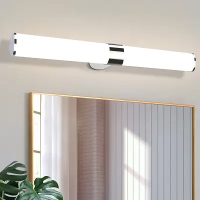NETTLIFE sodobna kromirana LED svetilka za ogledalo 60 cm, 15 W, 4000 K, nevtralno bela, vodoodporna IP44