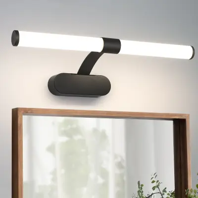 NETTLIFE črna kopalniška LED svetilka za ogledalo 40 cm, 6 W, 4000 K, nevtralno bela, vodoodporna IP44