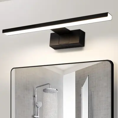 NETTLIFE črna sodobna LED svetilka za kopalniško ogledalo ali omaro, 60 × 5,1 × 12,8 cm, največ 12 W, 4000 K, IP44