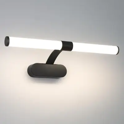 NETTLIFE črna kopalniška LED svetilka za ogledalo 40 cm, 6 W, 4000 K, nevtralno bela, vodoodporna IP44