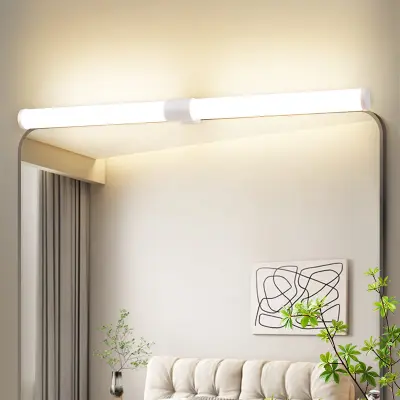 NETTLIFE bela kopalniška LED svetilka za ogledalo s sponko, 60 cm, 8 W, 4000 K, vodoodporna IP44