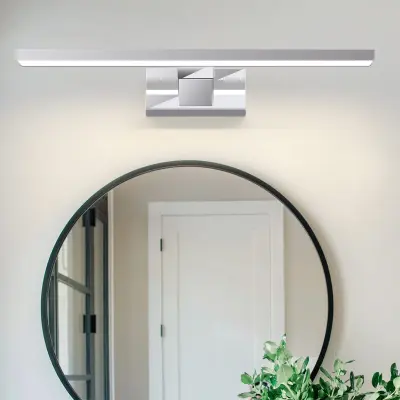 NETTLIFE sodobna kromirana LED svetilka za ogledalo 30 cm, 6 W, 4000 K, nevtralno bela, vodoodporna IP44