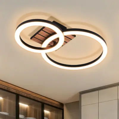 NETTLIFE LED stropna svetilka: 44 cm svetilka za dnevno sobo, 18 W zatemnljiva kuhinjska svetilka
