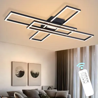 NETTLIFE LED Stropna Svetilka 56W Zatemnilna, Moderna Pravokotna Svetilka za Dnevno Sobo