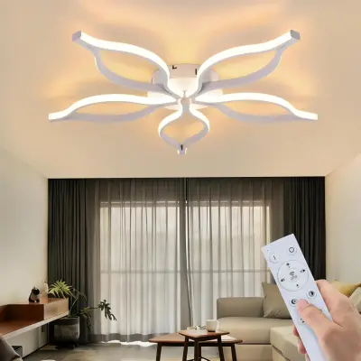 NETTLIFE LED Stropna Svetilka 75W 80cm Bela, Zatemnilna 3000-6500K z Daljincem in Nočnim Načinom