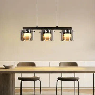 NETTLIFE Moderna LED Stropna Svetilka 23W 40cm Srebrna, 2-Obročna 4000K Nevtralna za Dnevno Sobo