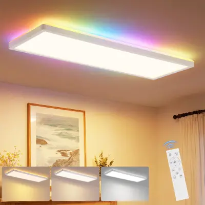 NETTLIFE LED stropna svetilka: 58 cm svetilka za dnevno sobo, 24 W zatemnljiva kuhinjska svetilka
