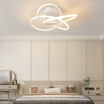 NETTLIFE LED stropna svetilka v obliki štiriperesne deteljice, 28 W, 3000 K, toplo bela svetloba, za spalnico, hodnik ali kuhinjo