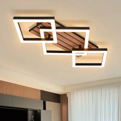 NETTLIFE LED stropna svetilka: 31cm svetilka za dnevno sobo, 21 W zatemnljiva kuhinjska svetilka