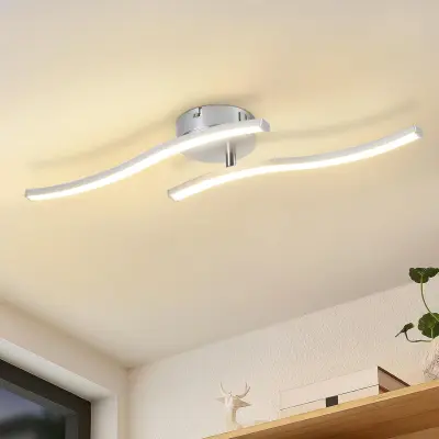 Nettlife srebrna LED stropna svetilka, 12W moderna valovita stropna svetilka, 3000K toplo bela, svetilo za dnevno sobo, spalnico, kuhinjo, hodnik.