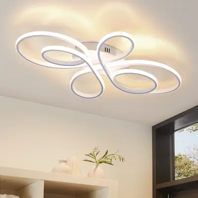 NETTLIFE bela LED stropna svetilka, 40 cm, 30 W, 3000 K, za dnevno sobo in kuhinjo