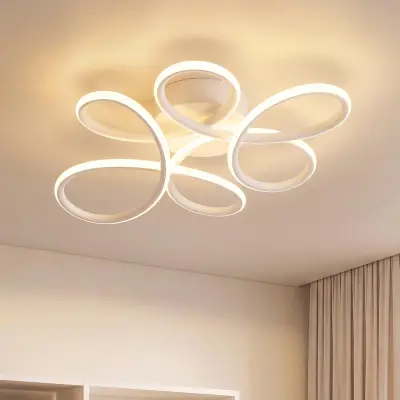 NETTLIFE sodobna bela LED stropna svetilka s cvetličnim dizajnom, 24 W, 3000 K, kovinska, za notranje prostore in hodnik