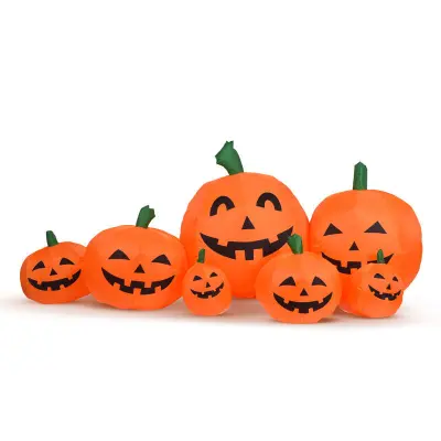 Velika zunanja napihljiva Halloween dekoracija set buč  58067B, 230 cm, IP44, 9 LED