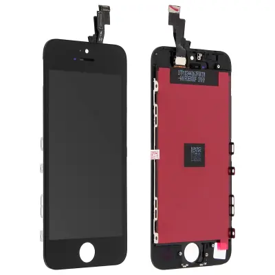 Obnovljeno - kot novo - Celotna enota: LCD zaslon na dotik str. Apple iPhone 5S / SE - crn