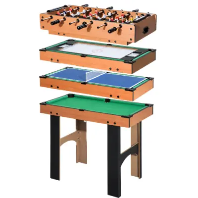 4-v-1 večnamenska igralna miza, namizni nogomet, namizni hokej, namizni tenis in biljard, 87 x 43 x 73 cm, za zabavo pri igri