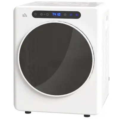 Sušilni stroj za perilo 3 kg, 6 programov, 40–60 °C, kompakten, upravljanje na dotik, bel