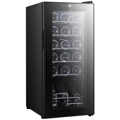 Vinski hladilnik za 18 steklenic, kompresorski, 50 L, steklena vrata, 5–18 °C, upravljanje na dotik