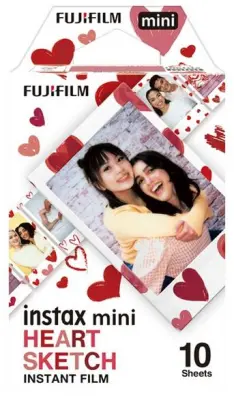 FUJIFILM Instax Mini Heart Sketch film WW1, paket 10 kosov