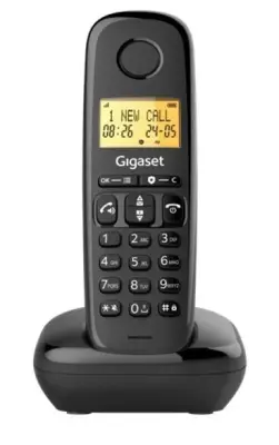 Brezžični telefon GIGASET Basic 100, črne barve