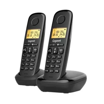 Brezžični telefon GIGASET Basic 100 DUO, črne barve