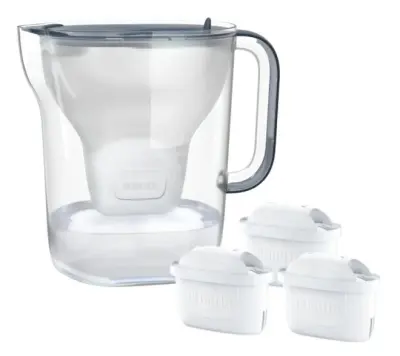 Vrč s filtrom BRITA Style Essential Cool + 3x kartuše MAXTRA PRO, prozorne grafitne barve