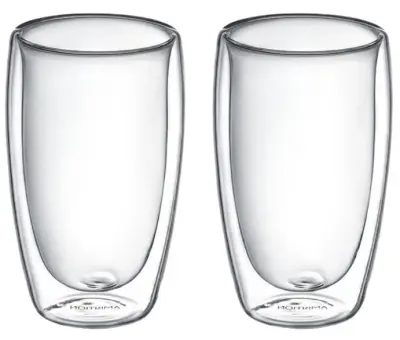AMBITION Dvojni kozarec 450ml prozoren