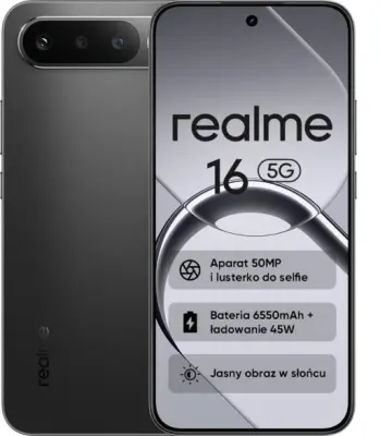 REALME 16 5G pametni telefon 8 GB/256 GB bele barve