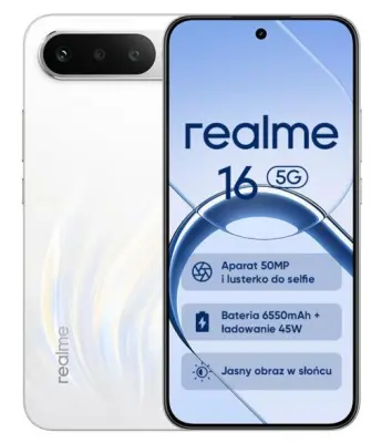 REALME 16 5G pametni telefon 8 GB/256 GB črne barve