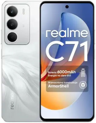 REALME C71 pametni telefon 4/256 GB bele barve