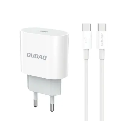 DUDAO PD 20W USB-C STENSKI POLNILEC ZA IPHONE 12 13 14 S KABLOM