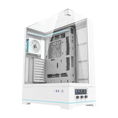 DARKFLASH DY450L PRO RAČUNALNIŠKO OHIŠJE (BELO) + 1 VENTILATOR