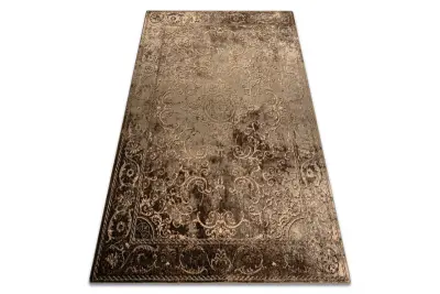 Preproga volna OMEGA LUMIER Ornament vintage konjak rjava / zelena 170x235 cm