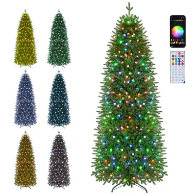 Umetno božično drevo z LED-osvetlitvijo, 225 cm