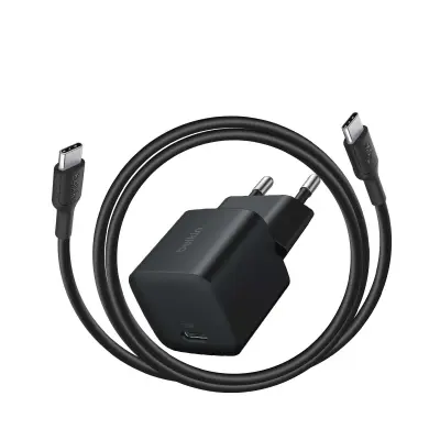 Belkin, Omrežni polnilnik USB-C 25W PD s kablom USB-C 1m za hitro polnjenje, Črna