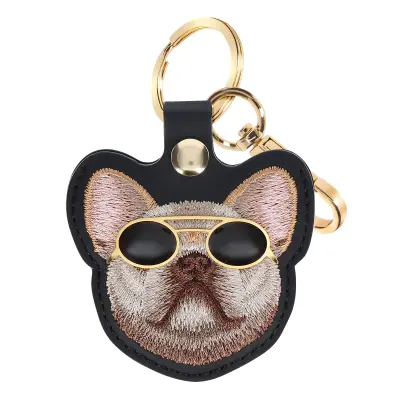 AirTag obesek za ključe za GPS sledilnik Nimmy Friends Bulldog s kovinskim pritrdilnim elementom