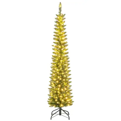 Vitko umetno božično drevo z LED-lučkami, 180 cm