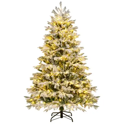 Umetno božično drevo z LED-osvetlitvijo in umetnim snegom, 180 cm