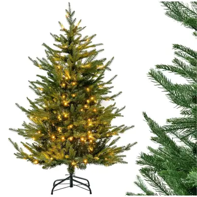 Umetno božično drevo z LED-osvetlitvijo, 136 cm